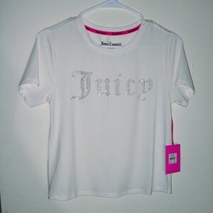 Juicy Couture Sport White Short-Sleeve Rhinestone Logo Tee